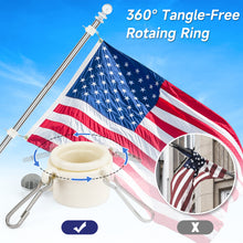 Load image into Gallery viewer, SANLIKE 1.83M Flag Pole Holder Stainless Steel Wall Mounted Telescopic FlagPole Outdoor Rotating Flagpole for Street
