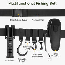 Load image into Gallery viewer, SANLIKE Fishing Rod Belt with 4 Plastic Hanger Buckles plus Lua Pliers Pouch plus Fishing Rod Cylinder Portable Fishing Rod Hold
