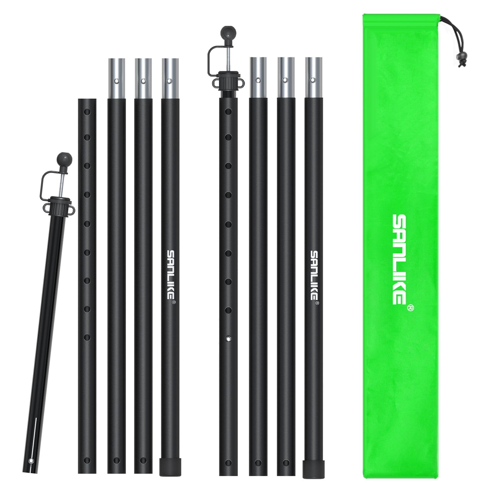 SANLIKE 4-section adjustable tarp poles camping tent poles aluminium t ...