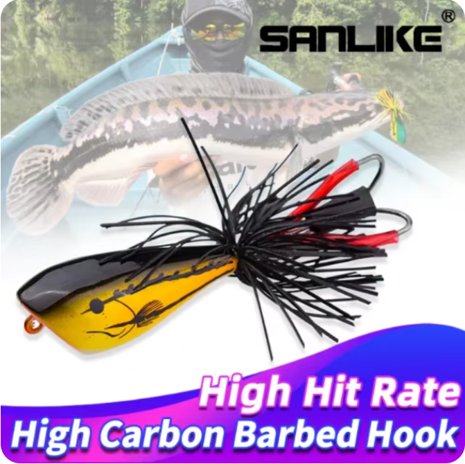 SANLIKE ABS Plastic Hard Bait Thunderfrog Lures Fishing Lures with Smooth Spray Paint Pro Bionic Barbed Hooks Fishing Tools