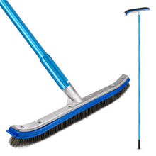 Load image into Gallery viewer, SANLIKE 200cm Swimming Pool Brushes-Pool Brush Stainless Steel Brush Head with Aluminum Pole Adjustable Length Pool Cleaning Tool
