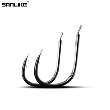 Load image into Gallery viewer, SANLIKE 30pcs 9#-13# Fish Hooks with Barbs Carbon Steel Forged Crooked Mouth Hook Sea Fishing Gaff Tool Accessories
