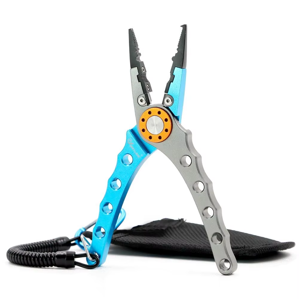 SANLIKE Aluminum Alloy Multifunctional Portable Fishing Pliers Fishing Line Cutter Remove Hooks Cotter Ring Pliers Fishing Tools