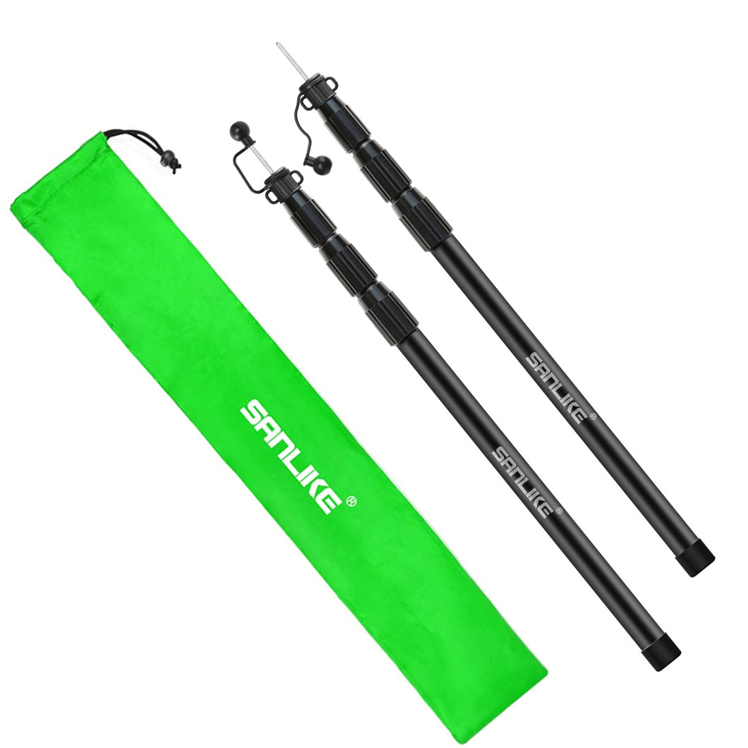 SANLIKE 2.5m Aluminium Retractable Tarp Pole Retractable Tent Pole Shelter Support Pole Tarpaulin Pole Camping Hiking Tools