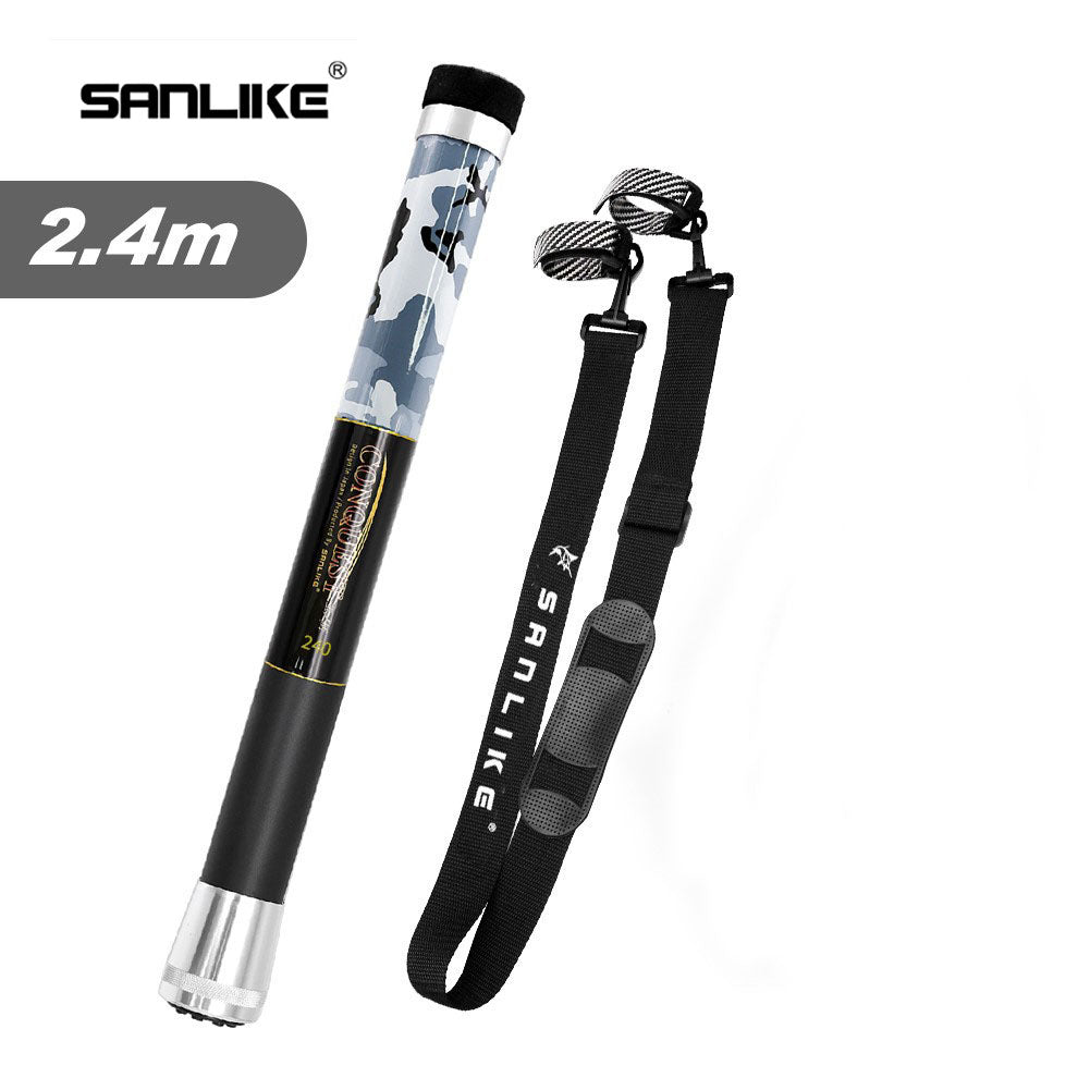 SANLIKE 2.4m/3.0m Fishing Net Pole Portable Telescopic Extension Glass Fibre Handle Rod Fish Catching Landing Nets Fishing Tool