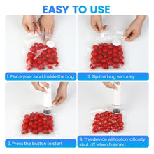 Load image into Gallery viewer, SANLIKE Handheld Wireless Vacuum Sealing Machine Comes With 30 Reusable Bags Portable Food Compression Bag Fresh-keeping Machine
