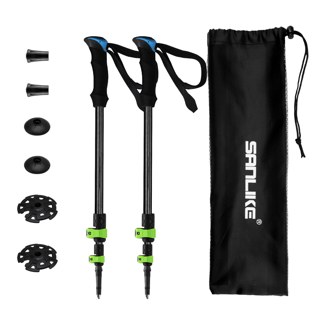 SANLIKE 1.1m Ultralight Trekking Poles Non-slip Crutch Three-section Adjustable Carbon Fiber Trekking Pole Walking Pole