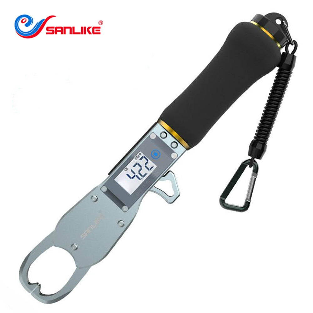 SANLIKE Fishing Gripper Hand Grip Portable With Electronic Scale Fish Grip Lip Control Tool Plier Nipper Pincer Tackle