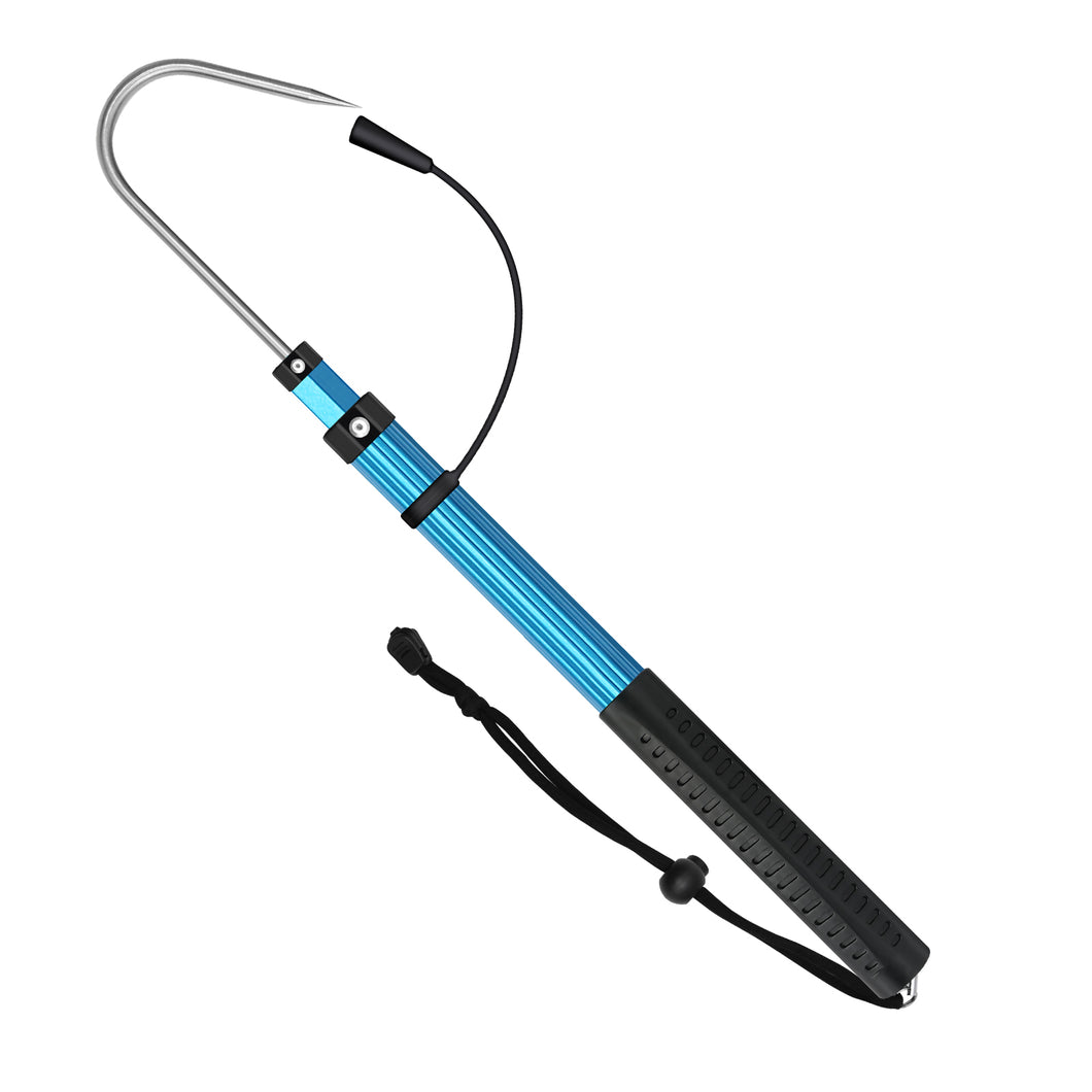 SANLIKE 60cm Telescopic Fishing Hook Stainless Steel Hook Aluminium Telescopic Pole Rubber Grip Outdoor Fishing Accessories