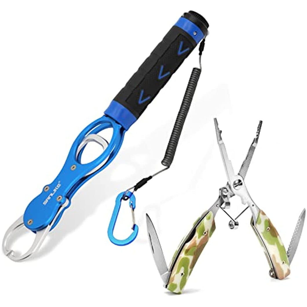 SANLIKE Fish Lip Grip Multifunctional Fishing Pliers Aluminium Alloy Scissors Line Cutter Hooks Remover Tool Accessories