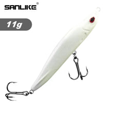 Load image into Gallery viewer, SANLIKE Fishing Lure Luminous Minnow Shape Hard Fishing Baits 8cm Artificial Luya Bait with Blood Groove Hook
