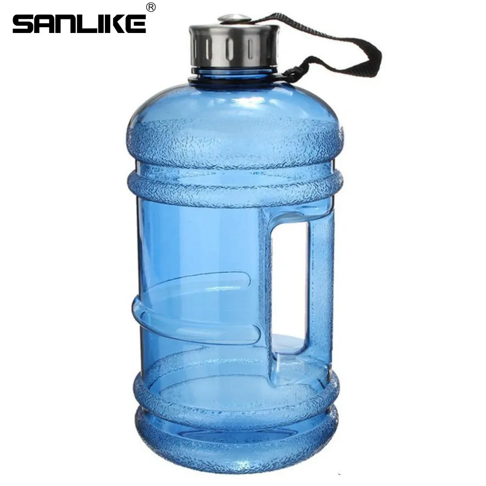 SANLIKE 2.2L Blue Large Capacity Water Bottle for Outdoor Sports Fitness Camping Running Sports Hiking Camping Accessories