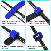 Load image into Gallery viewer, SANLIKE 10 Piece Blue Fishing Rod Ties Straps Sling Fasteners Elasticated Bandages Fishing Rods Outdoor Fishing Accessories
