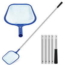 Load image into Gallery viewer, SANLIKE 158 cm skimmer basket with extendable stainless steel pole, fine mesh rake net for cleaning leaf debris in the pool spa
