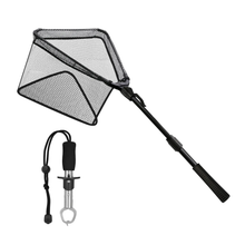 Load image into Gallery viewer, SANLIKE Fishing Landing Net Fishing Lip Grip Combo Folding Telescopic Portable Fish Friendly Nylon Mesh with Nonslip Handle
