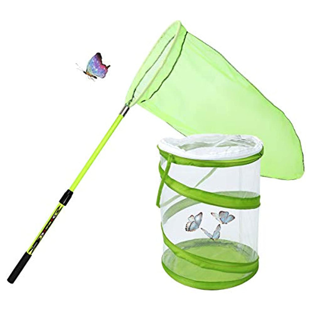 SANLIKE Insect and Butterfly Net Folding Telescopic Mesh Pop-up Habitat Cage Kit for Catching Bugs Insect Fishing Toys
