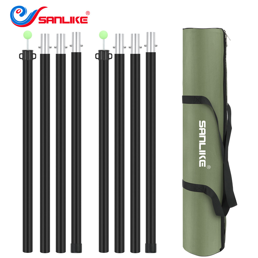 SANLIKE 2 sets of 240cm aluminium stable tent poles tarpaulin poles camping tent poles glass bead connection with storage bag