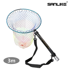 Load image into Gallery viewer, SANLIKE 3m Fishing Landing Net Carbon Fiber portable Telescopic folding Handle Pole for Carp Fishing Tackle Catching Releasing
