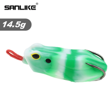 Load image into Gallery viewer, SANLIKE 6.3cm 14.5g Modified Thunder Frog Soft Bait with Groove Double Hooks Long-range Black Fish Fake Bait Fishing Tackle
