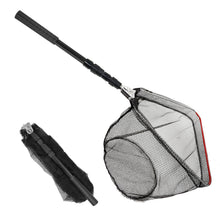 Load image into Gallery viewer, SANLIKE 129cm Folding Fishing Net Landing Collapsible Telescopic Sturdy Rubber Coated Pole Handle Fishing Tool Accessories
