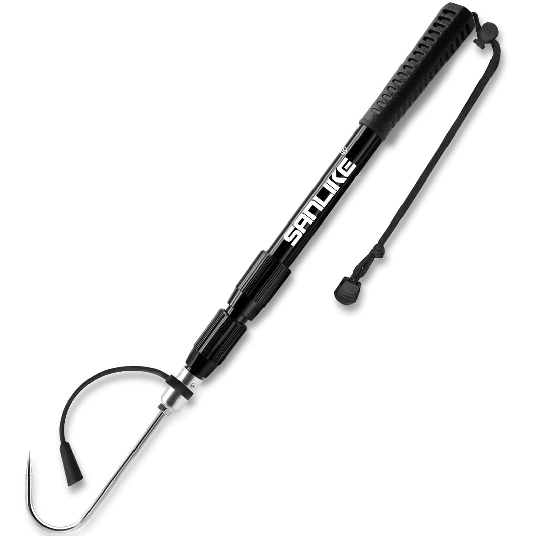 SANLIKE Telescopic Fishing Gaff with Stainless Fish Spear Hook Gripper No Slip Ruber Handle Outdoor Fishing Tackle Accessory