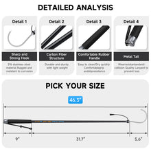 Load image into Gallery viewer, SANLIKE Carbon Fiber Fishing Gaff S316 Stainless Steel Hook Non-slip Handle
