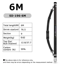 Load image into Gallery viewer, SANLIKE 5/6m Telescopic Fishing Landing Net Carbon Fibre Rod Portable Handle Fishing Tackle Equipment Accessories
