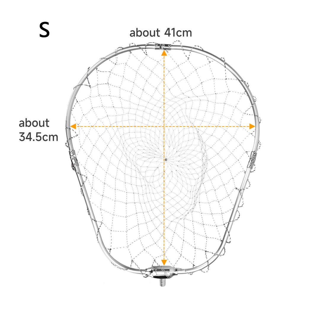 SANLIKE Folding Fishing Net Collapsible Aluminum Oval Frame 12mm Screw Nylon Mesh Landing Dip Net Fishing Tackle Accessories