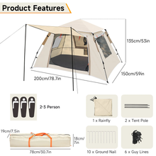 Load image into Gallery viewer, SANLIKE Automatic Camping Tent is equipped with an automatic hydraulic canopy system for camping,travel or beach activities
