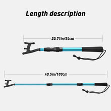 Load image into Gallery viewer, SANLIKE Blue Telescopic Hooks Floating Telescopic Aluminium Spear Rods Accessories Docking Push Rods Outdoor Fishing Tools
