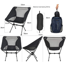 Load image into Gallery viewer, SANLIKE Outdoor Ultralight Folding Travel Chair Aircraft Aluminium Tube Camping Chair Picnic Chair Portable Fishing Chair
