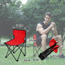 Load image into Gallery viewer, SANLIKE Outdoor Folding Chair Beach Arm Chair Steel Tube Picnic Fishing Barbecue Portable Fishing Chair lawn folding chair
