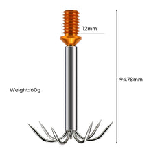 Load image into Gallery viewer, SANLIKE Fishing Gaff Stainless Steel Anchor Cuttlefish Squid 7 Pin Fish Hooks 1/2 Inch Thread Diameter Fishing Tackle Tool
