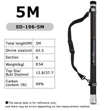 Load image into Gallery viewer, SANLIKE 5m Retractable Fishing Landing Net Carbon Fibre Pole Portable Handle Pole Catch Release Tool For Carp Fishing Tackle
