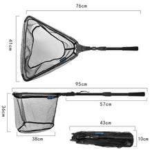 Load image into Gallery viewer, SANLIKE Fishing Landing Net Collapsible Retractable Portable Fish Friendly Triangle Design Nylon Mesh Aluminium Alloy Pole
