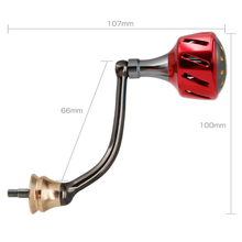 Load image into Gallery viewer, SANLIKE Red Fishing Reel Handle Left/Right Threaded Aircraft Aluminum Fishing Tool for Shimano Spinning Reel Fishing Accessories
