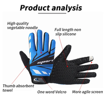 Load image into Gallery viewer, SANLIKE Cycling Gloves Touch Screen Cycling Gloves Non-slip Breathable Mountaineering Sports Fitness Outdoor Gloves
