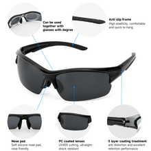 Load image into Gallery viewer, SANLIKE Interchangeable Lens Polarised Eyewear Special HD Sunglasses Night Vision Cycling Eyewear Polarised Fishing Eyewear
