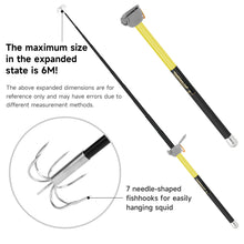 Load image into Gallery viewer, SANLIKE 3m 4m 5m 6m Telescopic Squid Rod Stainless Steel 7-Claw Hooks Portable Anti-slip Handle with Plastic cover Carabiner Fishing Tool
