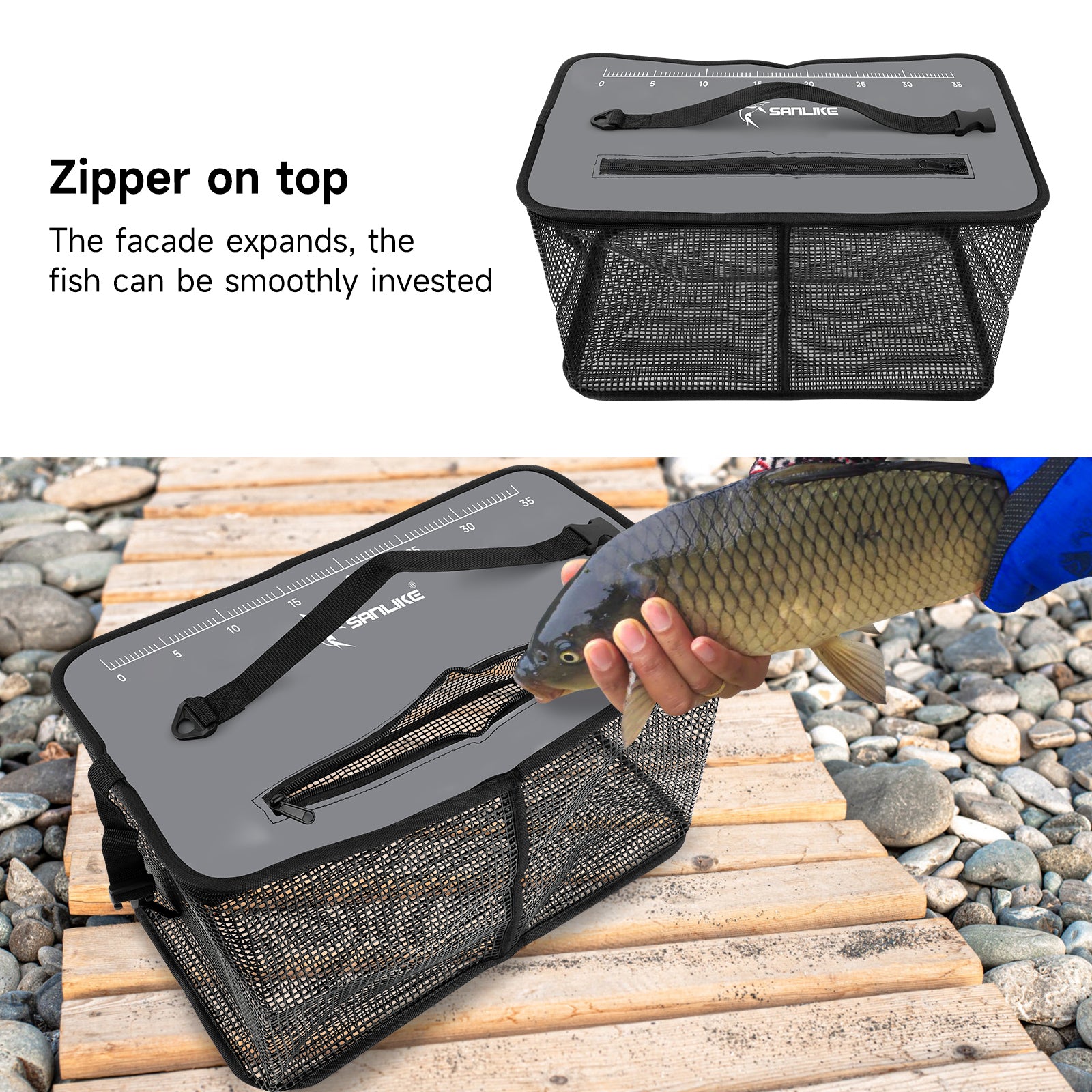 SANLIKE Living Fish Bucket Multifunction Folding Fish Guard Net Portab – SANLIKE STORE