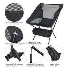 Load image into Gallery viewer, SANLIKE Outdoor Ultralight Folding Travel Chair Aircraft Aluminium Tube Camping Chair Picnic Chair Portable Fishing Chair
