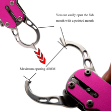 Load image into Gallery viewer, SANLIKE Aluminium Multifunctional Grabber Fishing Lip Grip Bait Holder Clip with Loss Prevention Cord Fishing Tools Accessories
