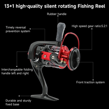 Load image into Gallery viewer, SANLIKE Spinning Reels 5.2:1 Gear Ratio 13+1 BB Aluminium Alloy Spool Rubber Grip Fishing Reel For Saltwater Fishing Accessories
