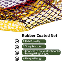 Load image into Gallery viewer, SANLIKE Fishing Net Fish Landing Net Collapsible Fish Net with Anti-Slip Telescoping Rubber Pole Handle for Kids Adults
