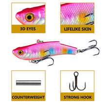 Load image into Gallery viewer, Set of 7 Lure Bait with 7 colours Lure Bait 7cm/17g Full water reinforced hooks for sea fishing Lure Bait Outdoor Fishing Tackle
