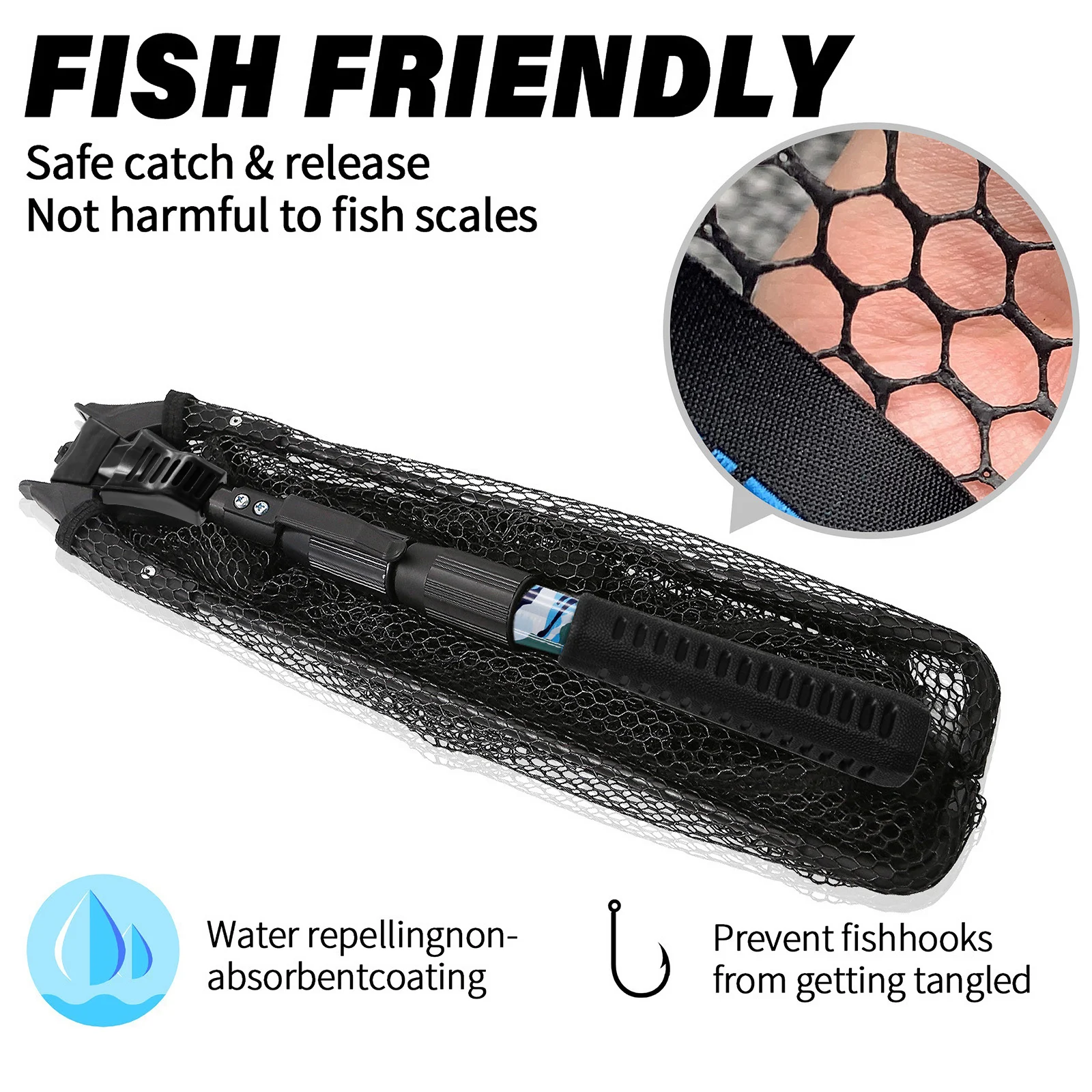 drop net for fish SANLIKE Fishing Net Collapsible Retractable Sturdy Pole Handle Fish Dr – SANLIKE STORE