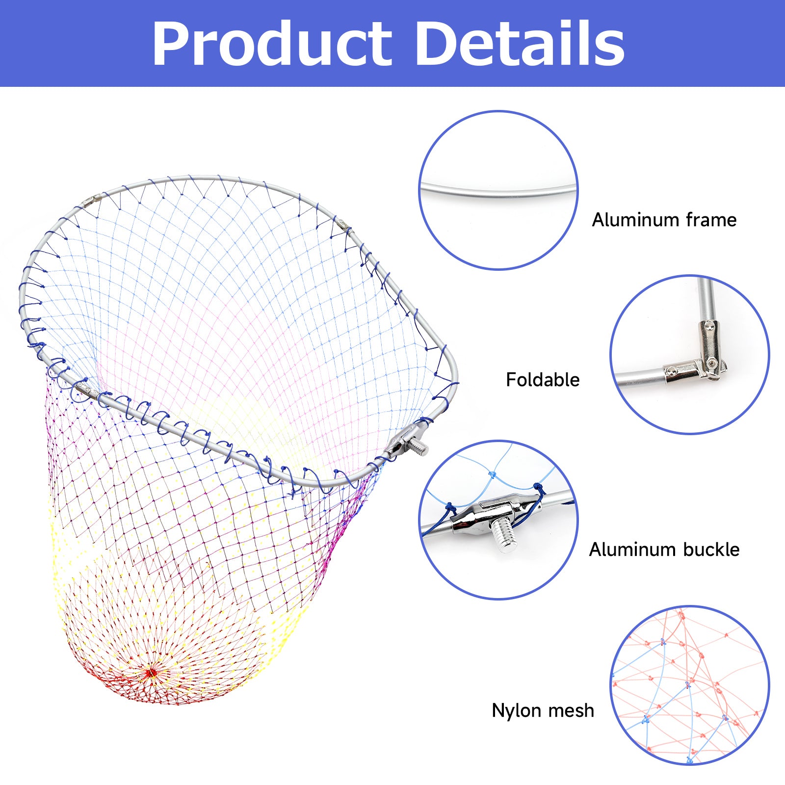 SANLIKE 5m/6m Fishing Net And Folding joint set Retractable