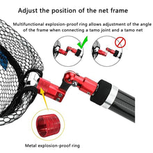 Load image into Gallery viewer, SANLIKE Fishing Net Aluminum Frame With Folding Joint collapsible Rubber Coated Black PE Net Oval Frame Fishing Tackle
