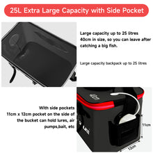 Load image into Gallery viewer, SANLIKE 40cm Portable folding fish bucket EVA waterproof material Outdoor camping Fishing box Suitable for travelling, hiking
