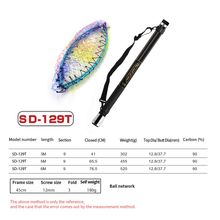 Load image into Gallery viewer, SANLIKE Fishing Nets Carbon Fishing Rod Scaling 9 Section Length Foldable Telescopic Pole Handle for Carp Fishing Catching
